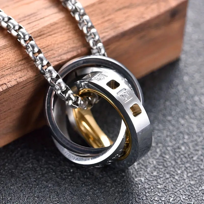Collier pendentif à 3 anneaux