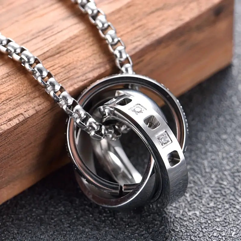 Collier pendentif à 3 anneaux