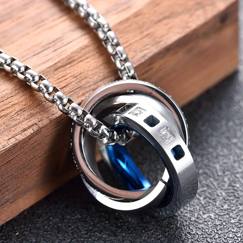 Collier pendentif  à 3 anneaux